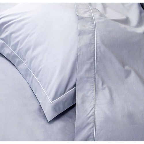 Drap Plat En Percale De Coton Gris Clair 240x290 Cm