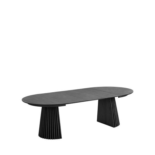 Table À Manger Extensible 4 À 10 Personnes 120-240x120cm Bois - Noir