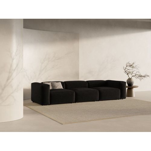 Canapé Modulaire 4 Places En Tissu Structurel Noir