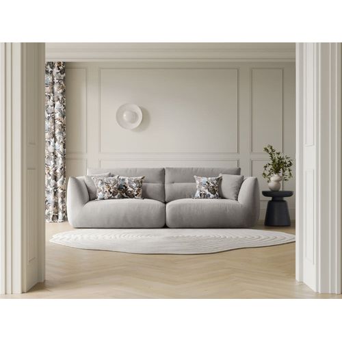 Canapé Modulable 4 Places En Chenille Gris Clair