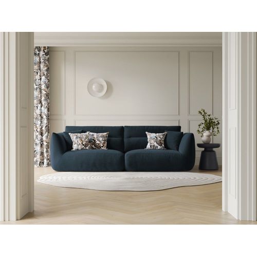 Canapé Modulable 4 Places En Chenille Bleu Marine