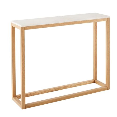 Console En Marbre Blanc Et Chêne Massif
