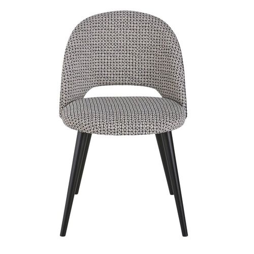 Chaise En Velours Motifs Noirs Et Blancs