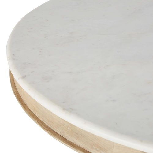 Table À Manger Ronde En Marbre Blanc 5/6 Personnes D120