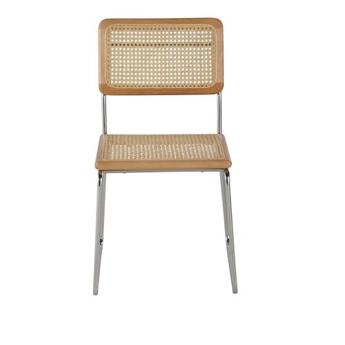 Chaise Cannage En Rotin Et Acier Argenté