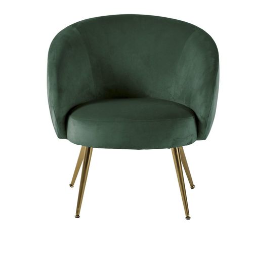 Fauteuil En Velours Vert Forêt