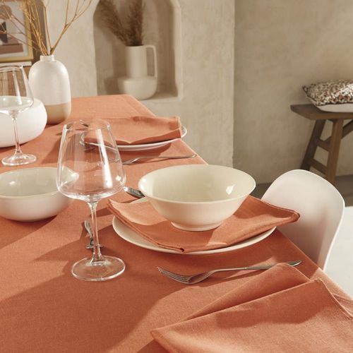 Serviette De Table Unie En Polylin, Tangerine 45 X 45