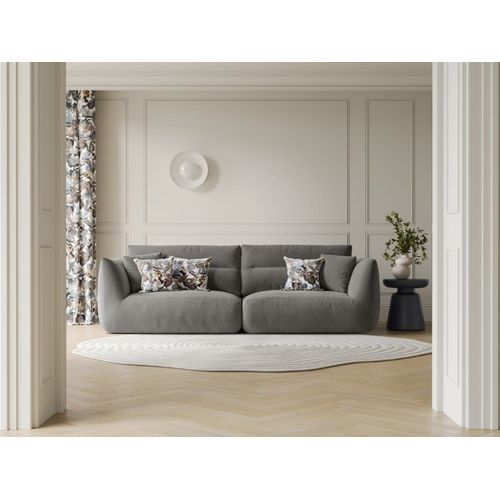 Canapé Modulable 4 Places En Chenille Gris Foncé