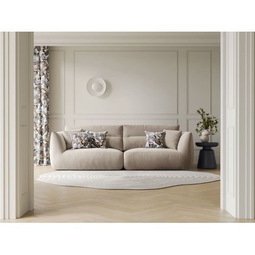Canapé Modulable 4 Places En Chenille Beige Clair