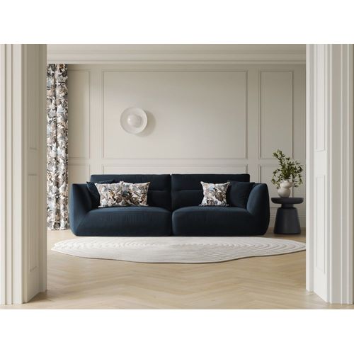 Canapé Modulable 4 Places En Velours Bleu Roi