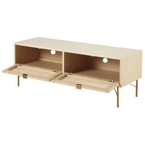 Meuble Tv 2 Portes Cannage En Rotin
