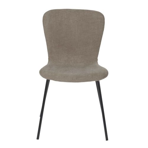 Chaise En Velours Côtelé Recyclé Beige Capuccino