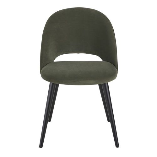 Chaise En Velours Vert Kaki