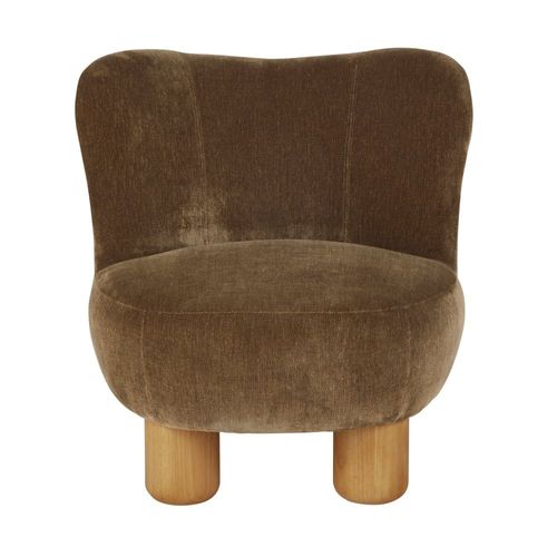 Fauteuil En Velours Vert Kaki