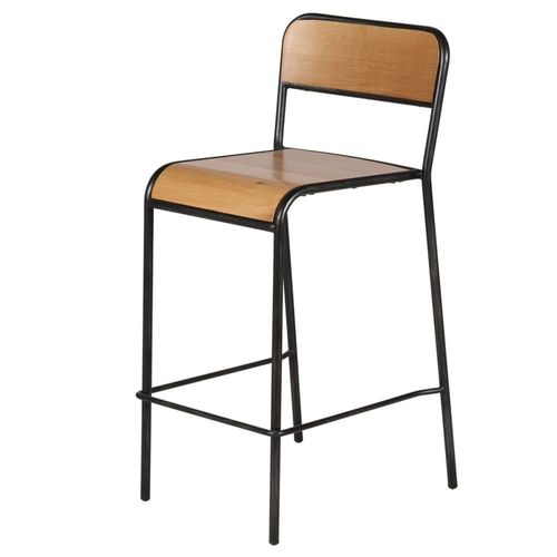 Chaise Plan De Travail Chêne Et Métal Brossé Skhol