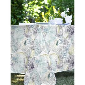 Nappe En Coton Enduit Pvc Bleu 160x160 Cm