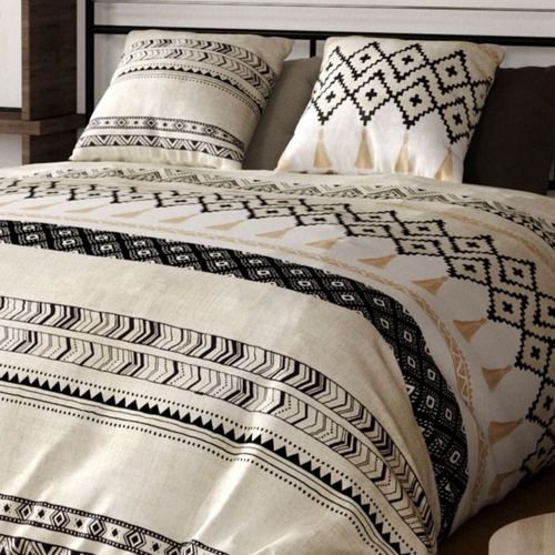 Parure De Lit En Coton Beige 260x240 Cm