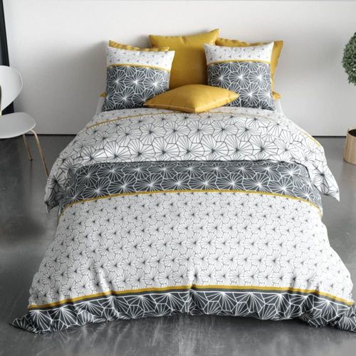 Parure De Lit En Coton Gris 260x240 Cm