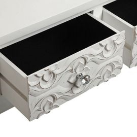 Console D'entrée Avec 3 Tiroirs En Aggloméré Imitation Bois Blanc