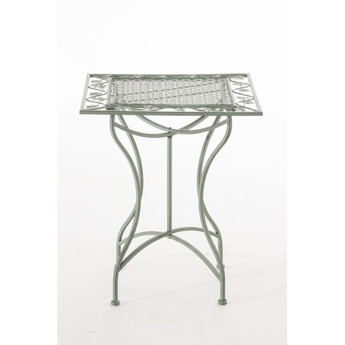 Table De Jardin Carrée Résistante En Métal Vert Antique