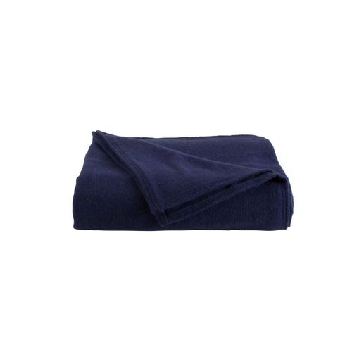 Couverture En 100% Pure Laine Vierge 180 X 240 Cm Marine