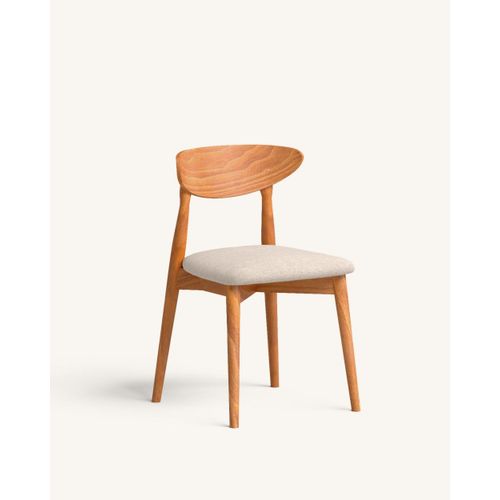 Chaise En Bois Et Tissu Recyclé Couleur Beige