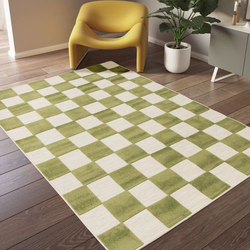Tapis Intérieur Et Extérieur Géométrique -160x230cm Vert Polypropylène