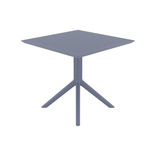 Table De Jardin Carrée Résistante En Plastique Gris Foncé
