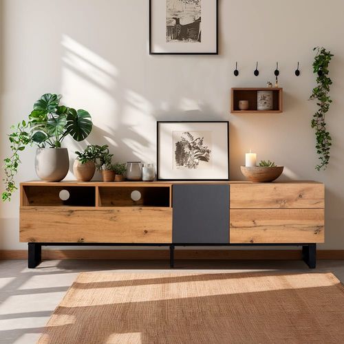 Console D’Entrée En Bois Et Métal