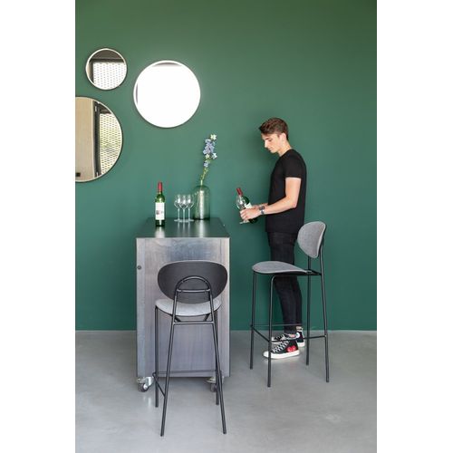 Chaise De Comptoir En Tissu Gris