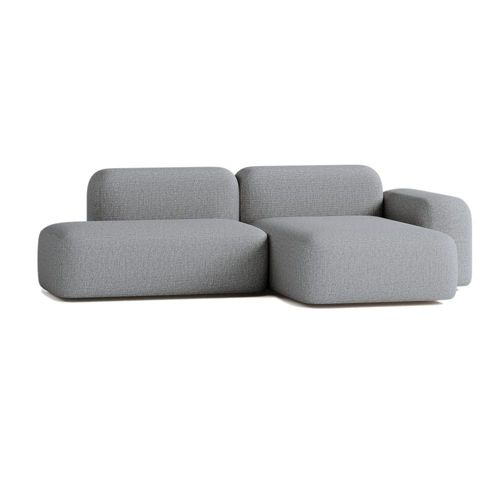 Canapé D'angle Modulable 3 Places Tissu Gris Foncé