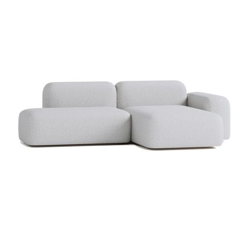 Canapé D'angle Modulable 3 Places Tissu Gris Clair
