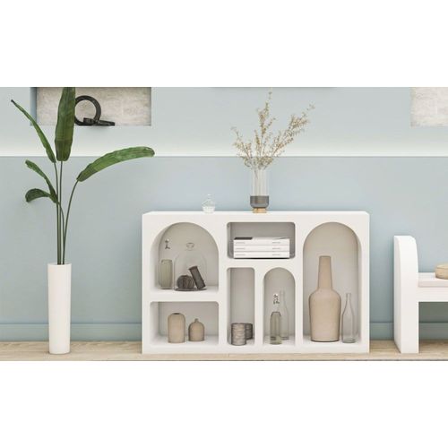 Console Style Contemporain L120xh74cm Blanc