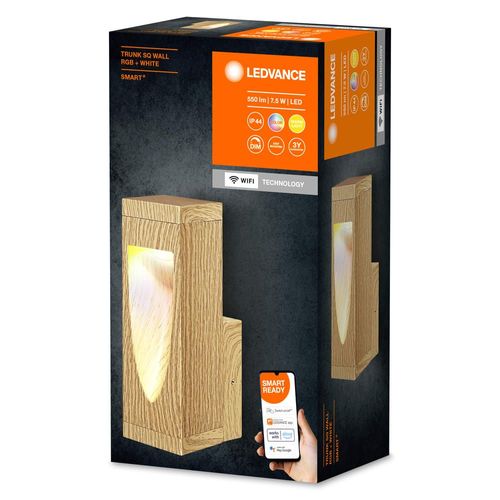 Applique Extérieure Lumineuse En Aluminium Bois, 20cm