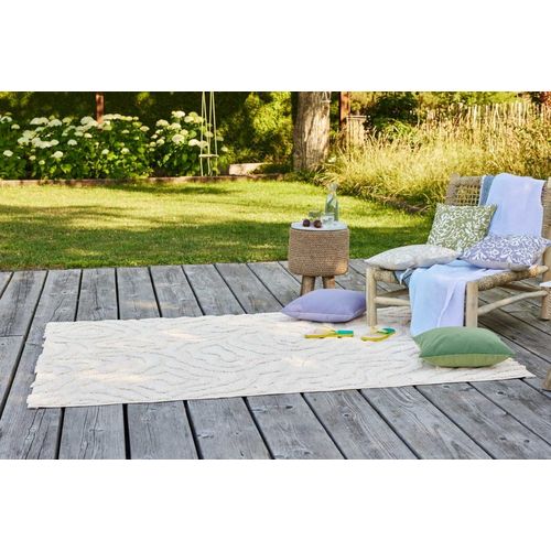 Tapis Intérieur/Extérieur À Relief Motif Floral Beige 200x290