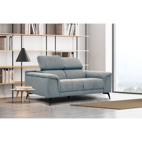 Canapé Droit 2 Places Tissu Bleu Clair