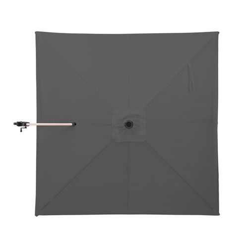 Parasol Suspendu Structure Imitation Bois Tissu Anthracite 3x3m