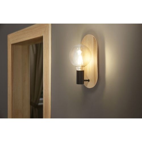 Applique Murale En Bois Noir, 30cm