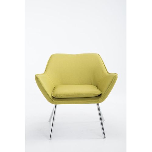 Fauteuil Lounge Avec Accoudoirs Assise En Tissu Vert