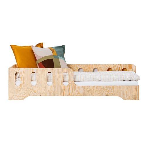 Lit 90x190 Entrée Droite Sommier Inclus Beige
