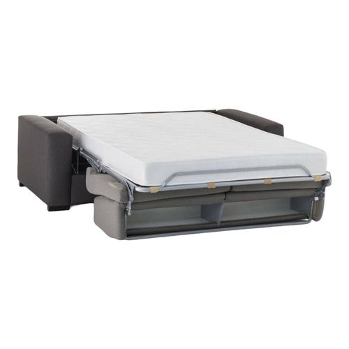 Canapé Lit 3 Places En Tissu Gris, Anthracite 180x95h90 Cm