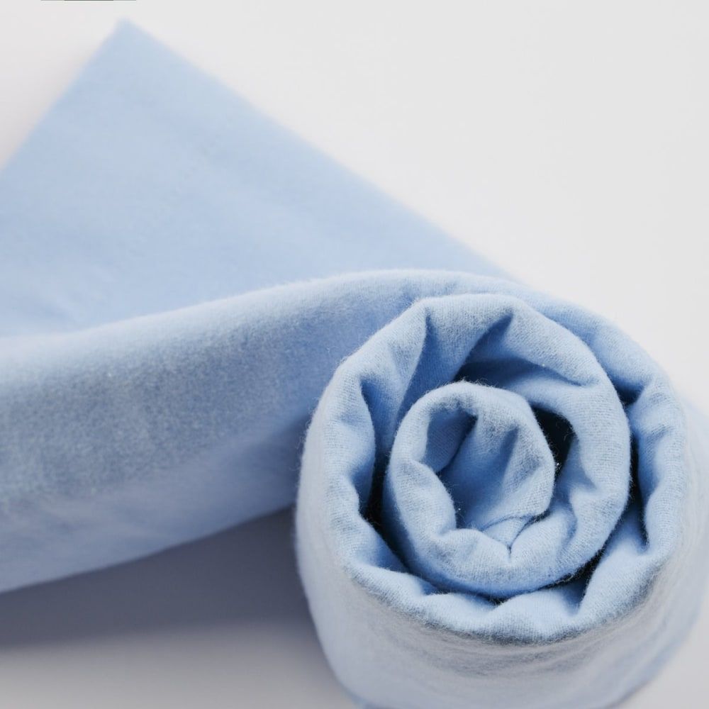 Drap Housse Flanelle En Molleton Bleu Ciel 80x200 Cm