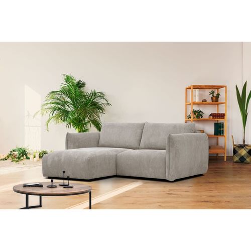 Canapé D'angle Gauche 3 Places Tissu Beige