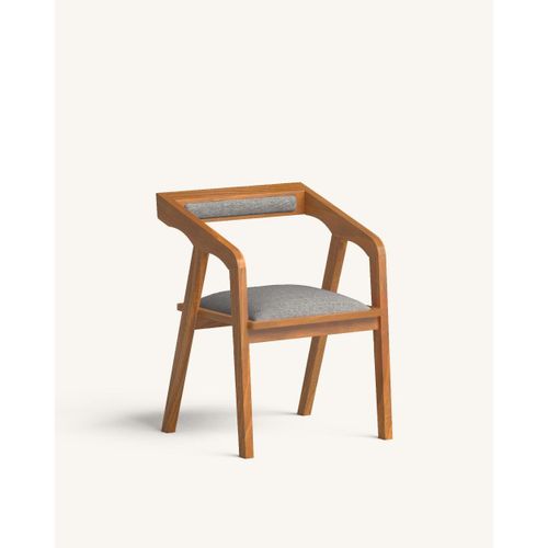 Chaise En Bois Et Tissu Recyclé Couleur Gris