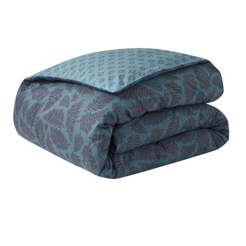 Parure De Lit Imprimée En Bambou Bleu 240x220
