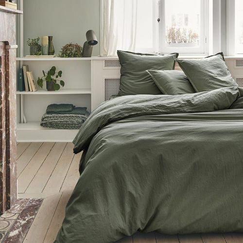 Drap Housse En Coton Vert 160x200