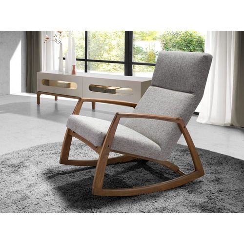 Fauteuil À Bascule En Tissu Gris