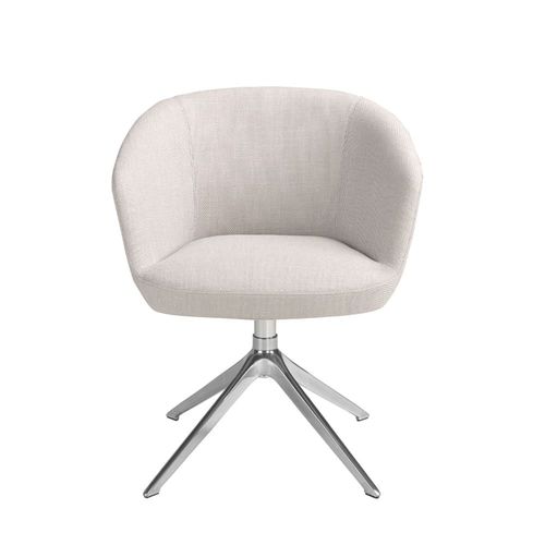 Chaise Tournante En Tissu Gris Clair