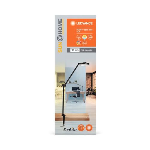 Lampe De Bureau Lumineuse En Pvc Avec Finition Métal Noir, 42cm