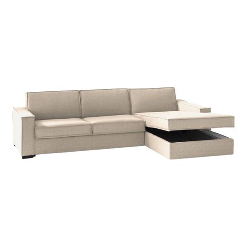 Canapé D'angle En Tissu Beige 140x95 Cm